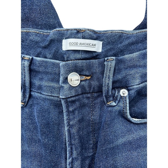 Good American Good Waist High Rise Straight Jeans 28 Distressed Split Hem - Picture 8 of 13